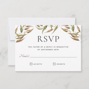 Automne Laurel Wreath Monogramme Mariage RSVP