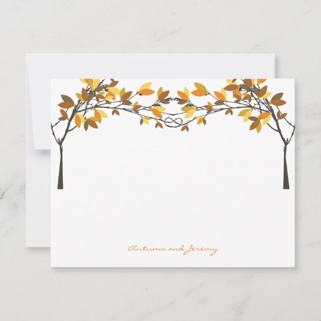Automne L'Automne Knotted Love Trees Mariage Merci (Devant)