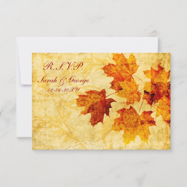 automne mariage marron rsvp standard 3,5 x 5 (Devant)