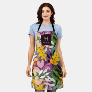 Automne Monogramme personnalisé Abstrait tablier f