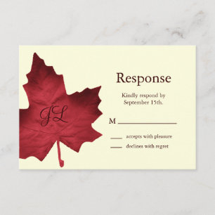 Automne Monogramme RSVP (rouge)