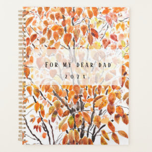 Automne Orange bouleau feuille aquarelle
