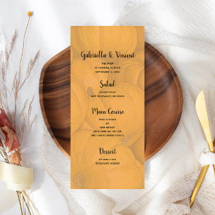 Automne Orange Citrouille Menu Mariage