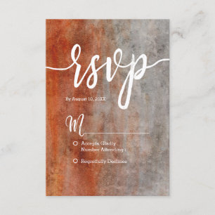 Automne Orange Grey Aquarelle Mariage simple RSVP