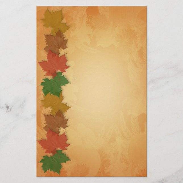 Automne Papeterie avec feuille (Devant)