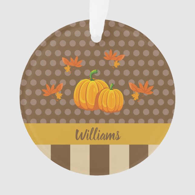 Automne Polka Citrouille avec nom de famille Noël (devant)