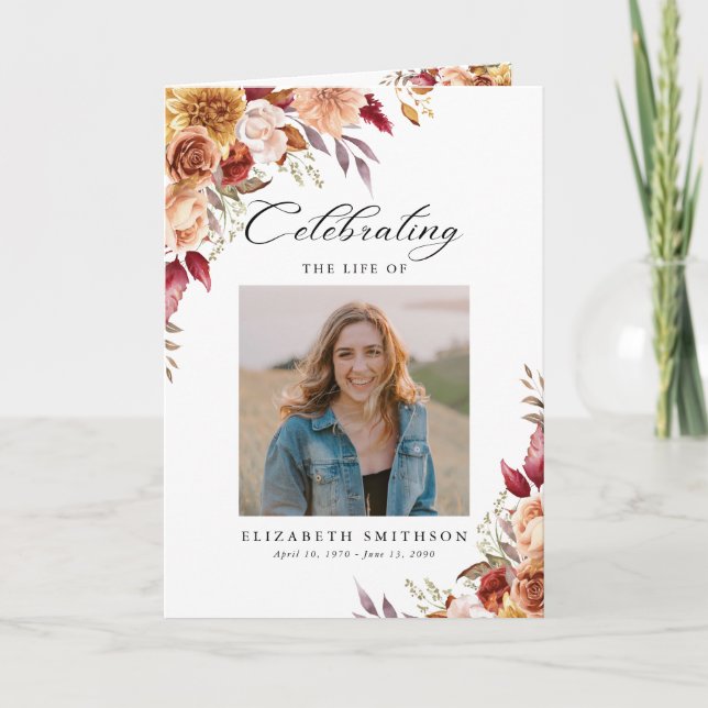 Automne Programme funéraire d'automne Photo Ordre  (Devant)