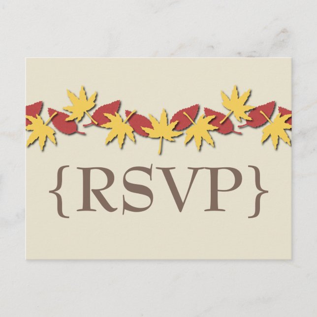 Automne Quitte la frontière Carte postale RSVP, Ja (Devant)