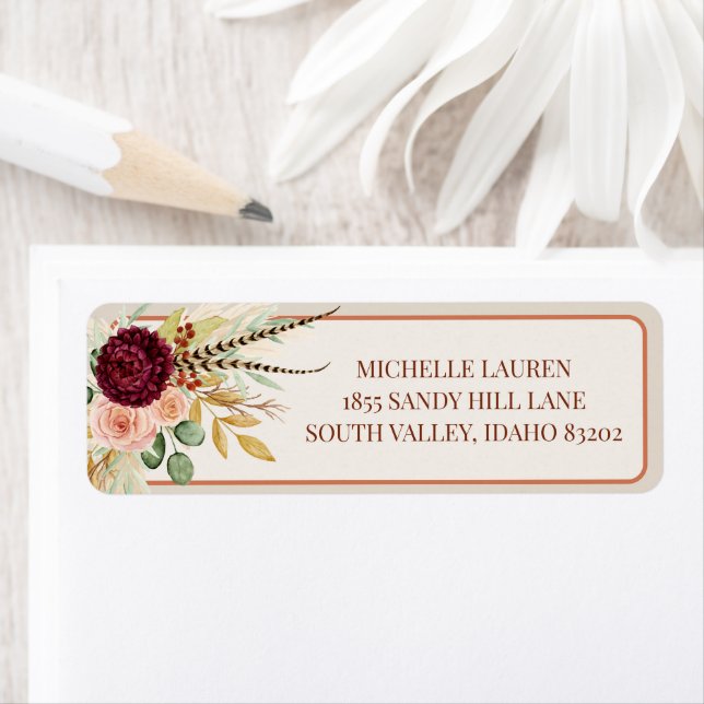 Automne Rose Floral Pampas Grass Western Chic (En situation)