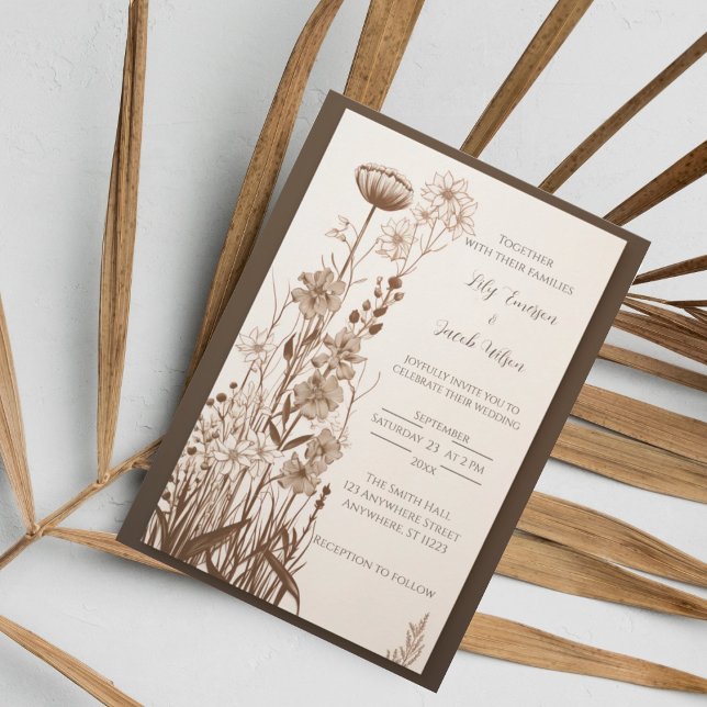 Automne Russe Faire-part de mariage Fleur sauvage (Créateur téléchargé)