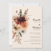 Automne Russe Floral Boho Faire-part de mariage