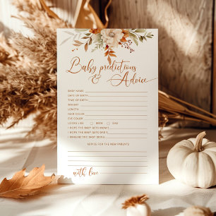 Automne rustique Baby prédictions et carte de cons