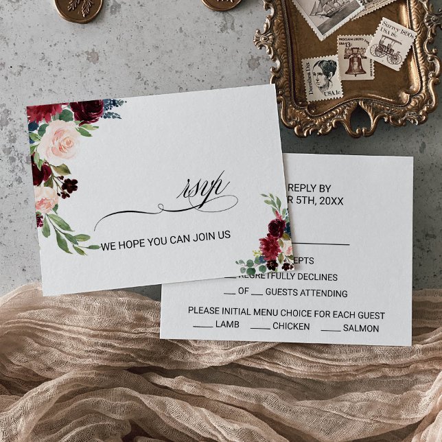 Automne Rustique Éblouissant Bourgogne Menu Choix (Créateur téléchargé)