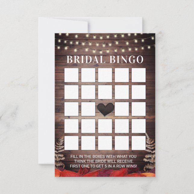 Automne rustique épousant des cartes de bingo-test (Devant)