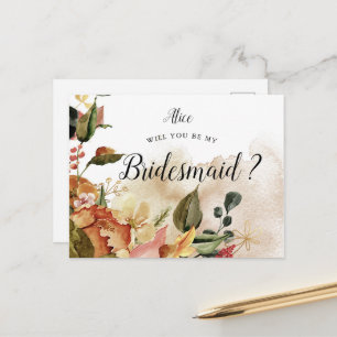 automne se sentir foilé bridesmaid Invitation