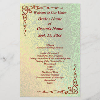 Automne Shades Vert et Jaune Mariage Med Flyer