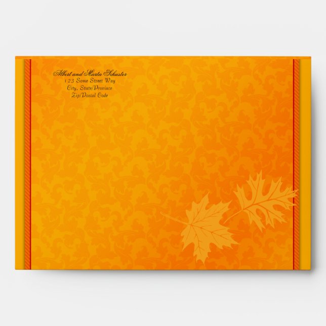 Automne Thanksgiving A-7 Enveloppe Invitation (Devant)