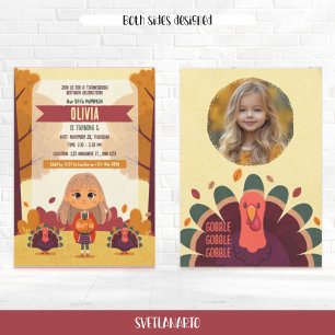Automne Thanksgiving Anniversaire Photo Invitation