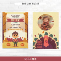 Automne Thanksgiving Anniversaire Photo Invitation
