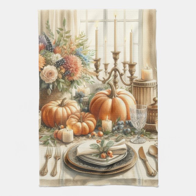 Automne Thanksgiving Serviettes de cuisine (Vertical)