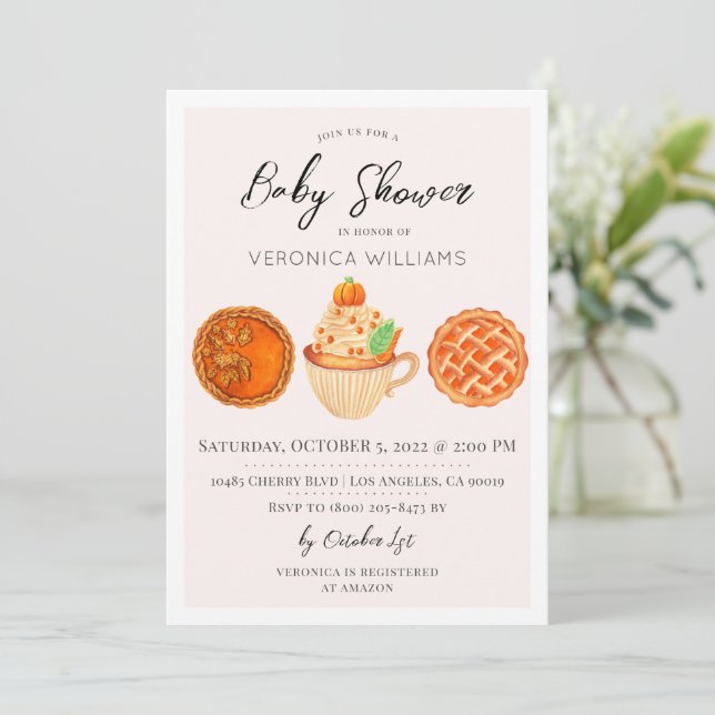 Automne Traitements Baby shower Invitation (Debout devant)
