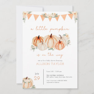 Automne Un Baby shower Invitation un peu Citrouill