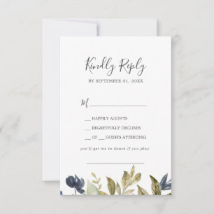 Automne Vert Chanson Demande RSVP Card