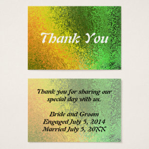 Automne Vert Jaune Mariage Carte de remerciements 