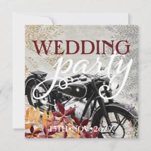 Automne Vintage Moto Mariage Invitations
