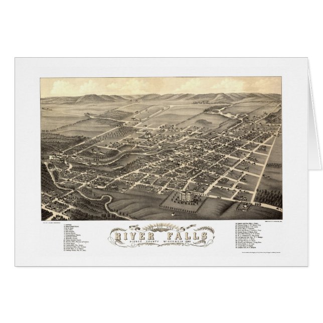 Automnes de rivière, carte panoramique de WI - (Devant horizontal)