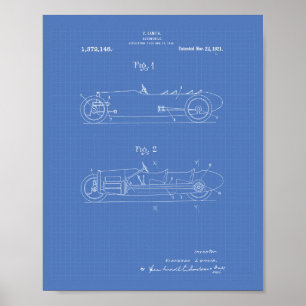 Automobile 1921 Patent Art Blueprint Poster