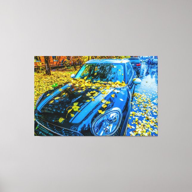 Automobile, Car - Season Of Fallen Leaves Canvas Print (Front)