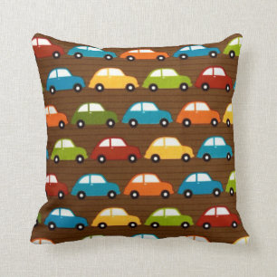 Automobile Motif Print Throw Pillow