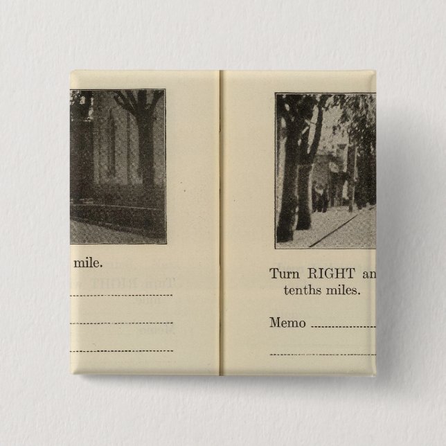 Automobile Roads, NY 2 Inch Square Button (Front)