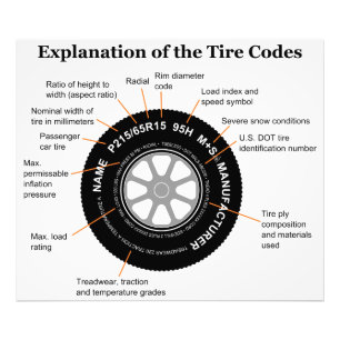 Automobile Tire Identification Diagram Photo Print