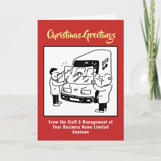 Automobile Windscreen Replacement Christmas Card (Front)