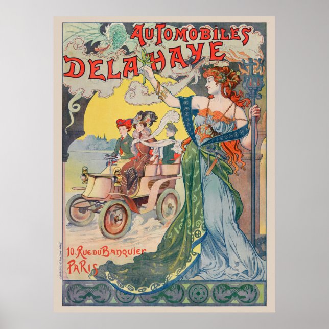Automobiles Delahaye France Vintage Poster 1898 (Front)
