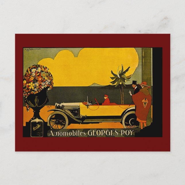 Automobiles Georges Roy - Vintage Ad Postcard (Front)