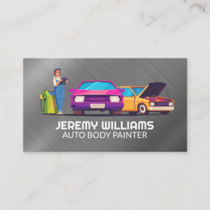 Automobiles Illustration   Mechanic Technician Business Card