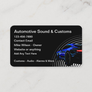 Automotive Audio And Customs Business Cards