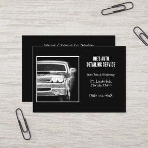 Automotive Black and White American Muscle Car Business Card