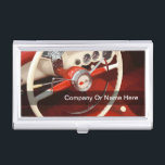 Automotive Business Card Case<br><div class="desc">Cool automotive business card holder for men with retro image of classic Corvette car interior printed on the front with text you can personalize to make your own. Designed for any automobile industry business that wants to make a great first impression, this design template is ready for you to customize...</div>