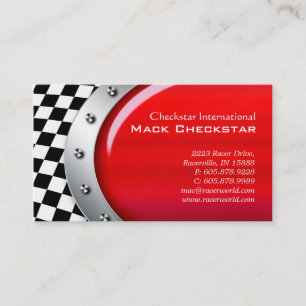 Automotive Business Card Racing Checkers Bolts