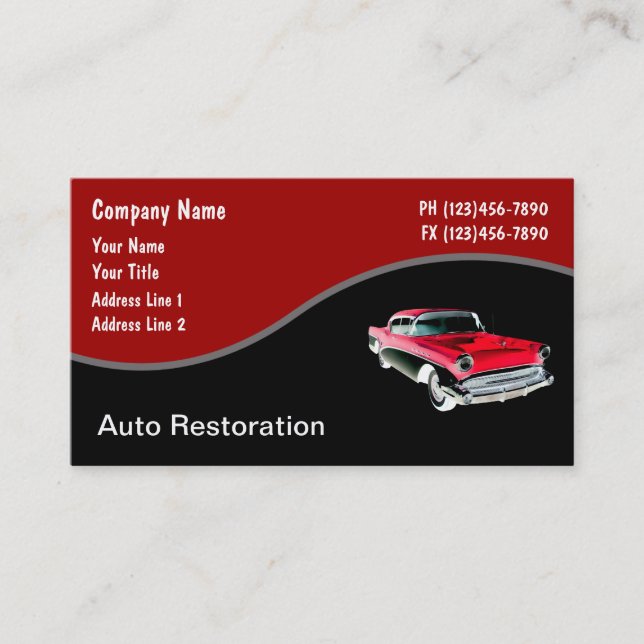 Automotive Business Cards Retro (Front)