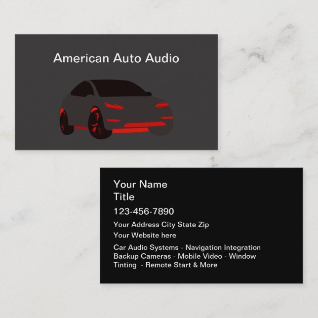 Automotive Car Audio Business Card (Front/Back)