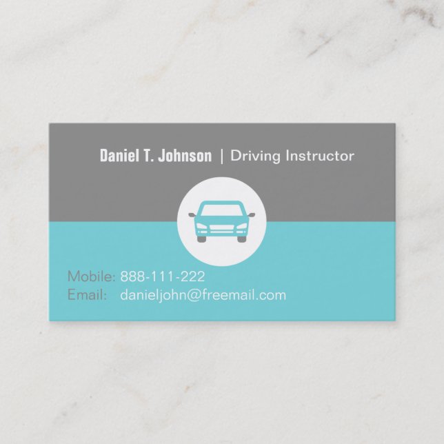Automotive Car Driving Instructor Business Cards (Front)