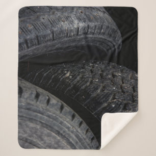 Automotive Car old tires Black Road trips Sherpa Blanket