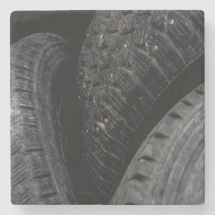 Automotive Car old tires Black Road trips  Stone Coaster