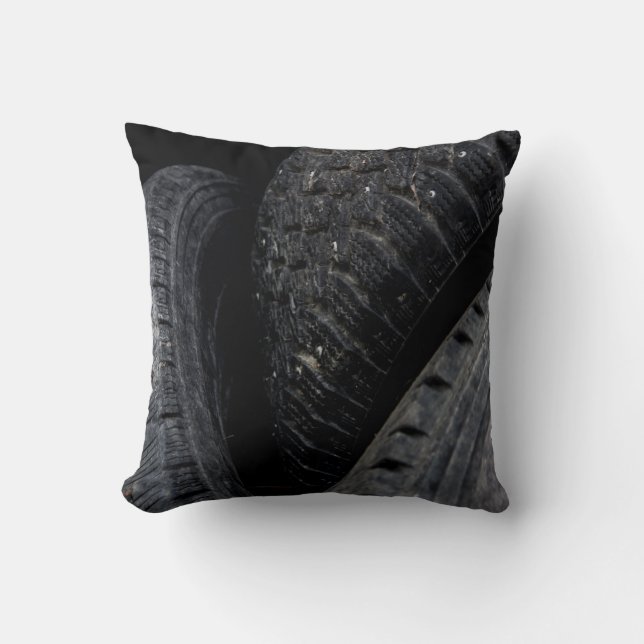 Automotive Car old tires Black Road trips  Throw Pillow (Front)