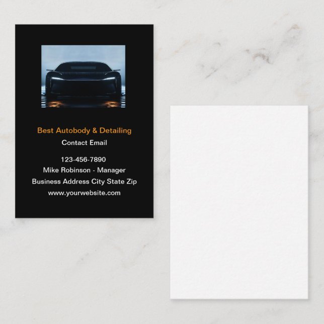 Automotive Car Painting And Detailing Business Card (Front/Back)